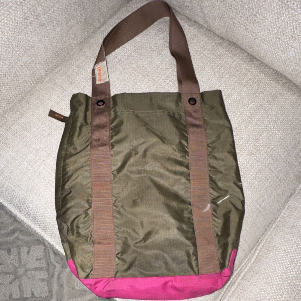 Parcel Urban Parc8 Olive Pink Nylon Tote Bag for Men with Shoulder Strap